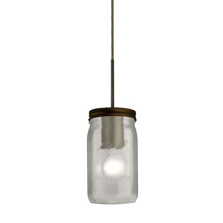 Besa Lighting Milo 4 Cord Pendant, White Frost, Bronze Finish, 1x40W Incandescent 1JT-MILO4WF-BR